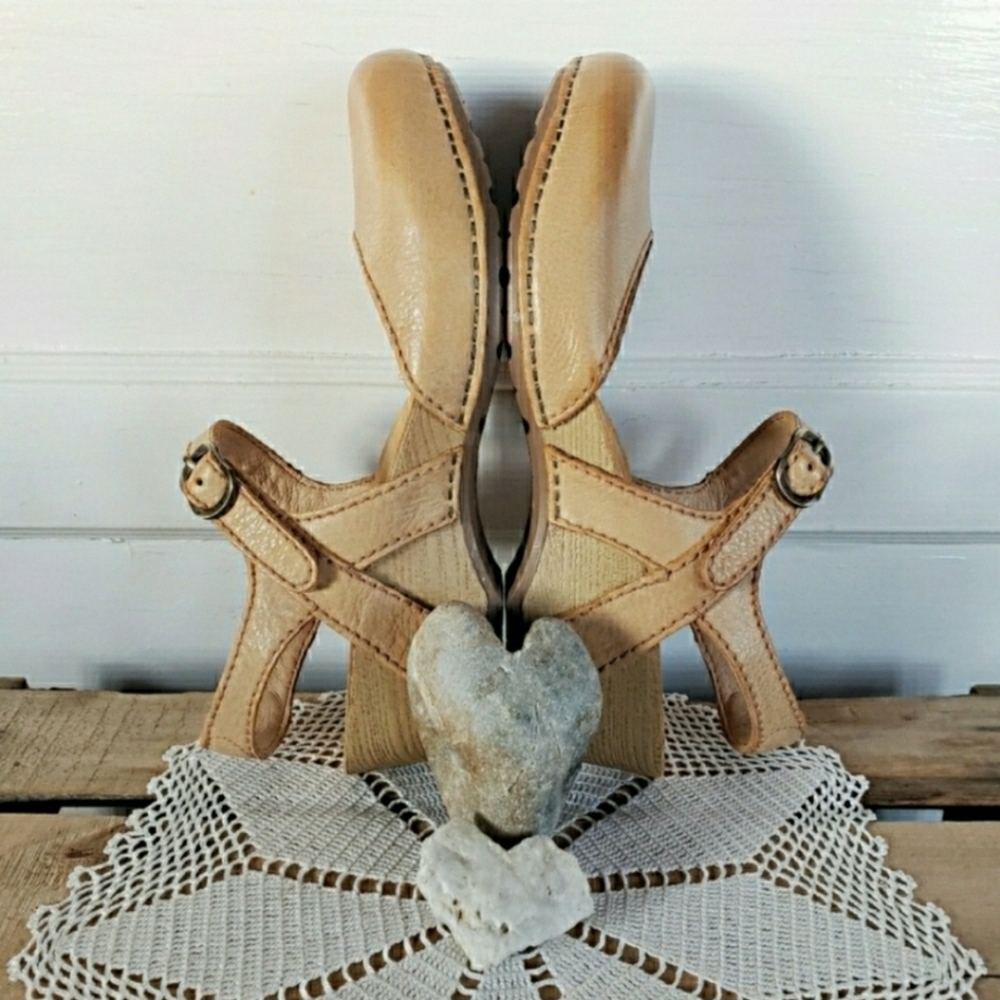 Champagne Dansko Tiffani MaryJane Clog Sandal Strappy Slingback Boho Prairie ♡ - Picture 8 of 11
